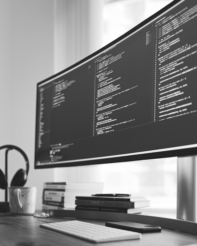 Code on a wide monitor